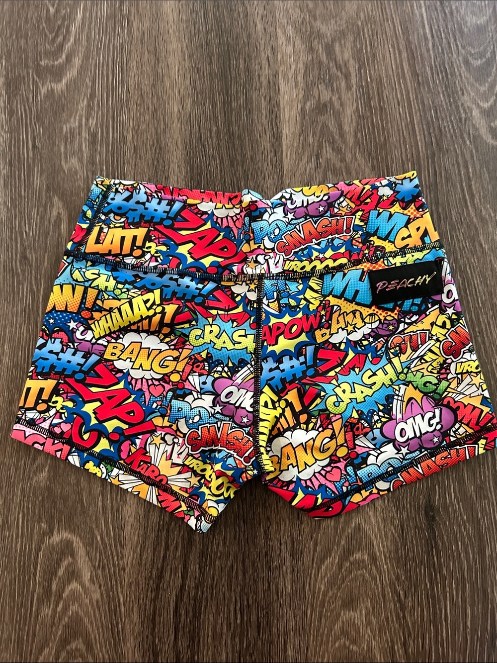 Peachy Women’s Comic Pop Athletic Shorts - Multicolor